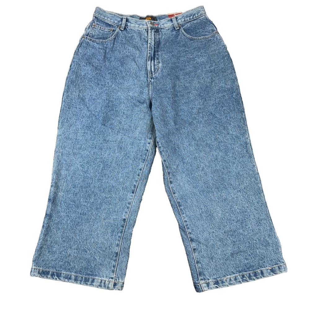Route 66 Womens 17/18 Wide Leg Culotte Jeans Blue Denim Cropped‎ FADE MARKS NWT
